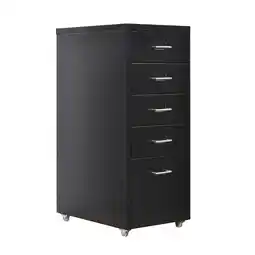 Tesco Living and Home Vertical File Cabinet with 5 Drawers - Black offer