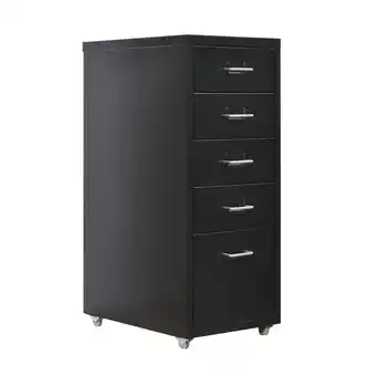 Tesco Living and Home Vertical File Cabinet with 5 Drawers - Black offer