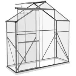 Tesco Outsunny 6 x 2.5ft Polycarbonate Greenhouse Aluminium Green House offer