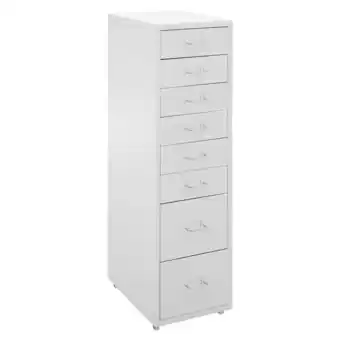 Tesco Living and Home Vertical File Cabinet with 8 Drawers - White offer