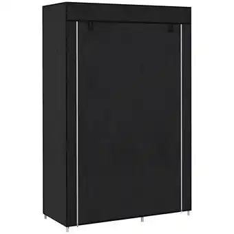 Tesco HOMCOM Fabric Wardrobe w/ Shelves Hanging Rail Foldable Closets offer