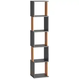 Tesco HOMCOM 5-Tier Bookshelf Freestanding Bookcase Storage Shelves Study offer