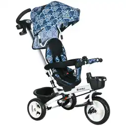 Tesco HOMCOM 6 in 1 Trike for Toddler 1-5 Years with Parent Handle, Light Blue offer