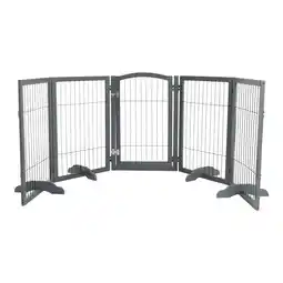 Tesco Living and Home Freestanding Wooden Pet Playpen 5-Panel Grey offer