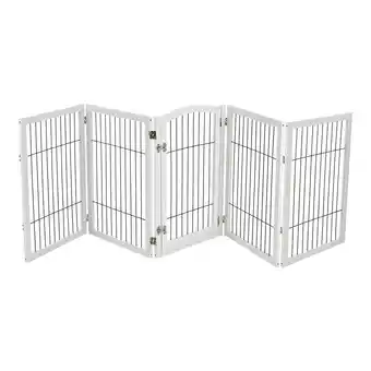 Tesco Living and Home Freestanding Wooden Pet Playpen 5-Panel White offer