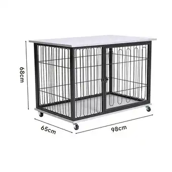 Tesco Living and Home Wooden Wire Dog Crate with Tray offer