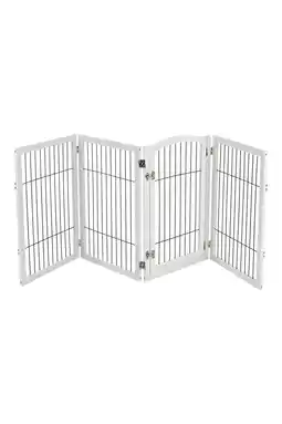 Tesco Living and Home Freestanding Wooden Pet Playpen 4-Panel White offer