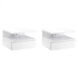 Tesco HOMCOM Floating Nightstand Set of 2, Wall Mounted Bedside Cabinet offer