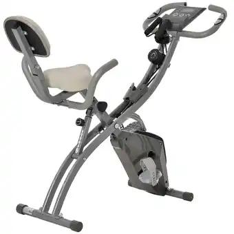 Tesco HOMCOM Grey 2-In-1 Upright Exercise Bike With Adjustable Resistance offer