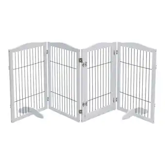 Tesco Living and Home White 4-Panel Wooden Folding Pet Playpen offer