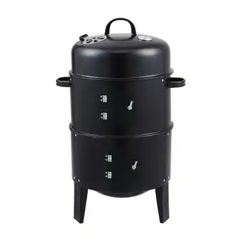 Tesco Living and Home Outdoor BBQ Upright Charcoal Smoker Grill offer