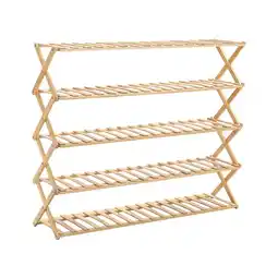 Tesco Living and Home 5-Tier Bamboo Flower Stand - Multifunctional Storage Rack - Narural offer