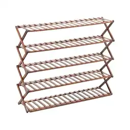 Tesco Living and Home 5-Tier Bamboo Flower Stand - Multifunctional Storage Rack - Brown offer