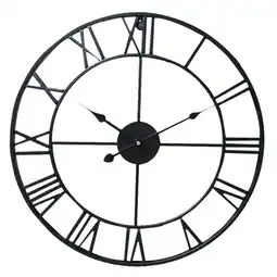 Tesco Living and Home Vintage Wall Clock with Roman Numerals for Home Decor offer