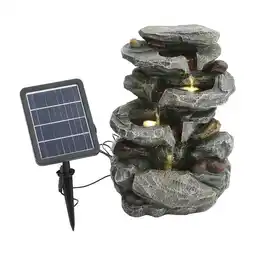 Tesco Living and Home Garden Outdoor Solar-Powered Water Fountain Rockery offer