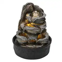 Tesco Living and Home Tiered Rock Cascading Tabletop Water Fountain with LED Crystal Ball offer