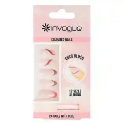 Tesco Invogue Coco Blush Almond Nails - Pack of 24 offer