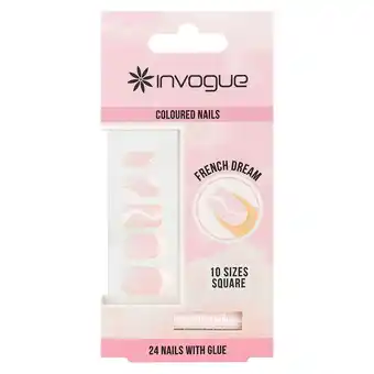 Tesco Invogue French Dream Square Nails (24 Pieces) offer