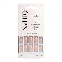 Tesco Nail HQ Square Stardust Nails (24 Pieces) offer