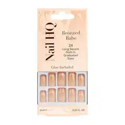 Tesco Nail HQ Square Bronzed Babe Nails (24 Pieces) offer