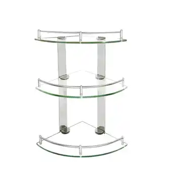 Tesco Living and Home Glass Corner Shelf for Bathroom 3-Tier - 25*25cm offer