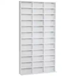 Tesco HOMCOM CD DVD Media Storage Shelves Display Shelf Racks White offer