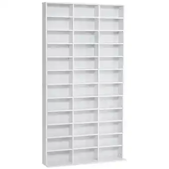 Tesco HOMCOM CD DVD Media Storage Shelves Display Shelf Racks White offer