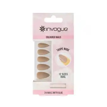 Tesco Invogue Taupe Nude Oval Nails - Pack of 24 offer