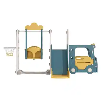 Tesco Living and Home 3-in-1 Kids Toddler Swing, Slide, and Climber Playset - Yellow offer