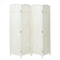 Tesco Living and Home Folding Weave Fiber Room Divider Privacy Screen offer