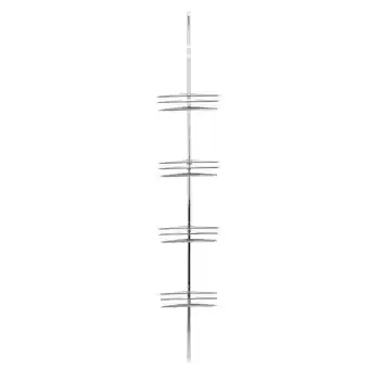 Tesco Living and Home 4-Tier Metal Corner Shower Shelf Wall Rack - Silver offer