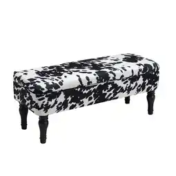 Tesco Living and Home Cow Print Velvet Upholstered Storage Bench offer