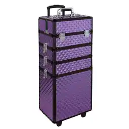 Tesco Living and Home 4-in-1 Professional Makeup Train Case - Purple offer