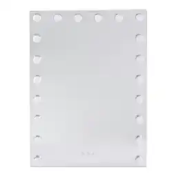 Tesco Living and Home Rectangle Vanity Mirror with 20 Dimmable LED Bulbs - White 50*70cm offer