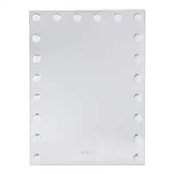 Tesco Living and Home Rectangle Vanity Mirror with 20 Dimmable LED Bulbs - White 50*70cm offer