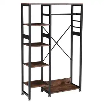 Tesco Living and Home 5-Tier Clothes Rack with Storage Shelves - Brown offer