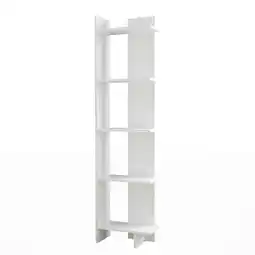 Tesco Living and Home Modern 5-Tier Corner Bookshelf Sttorage Rack - White offer