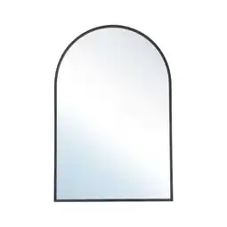 Tesco Living and Home Arched Wall Mirror with Black Aluminum Frame - 40cm W x 60cm H offer