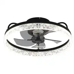 Tesco Living and Home Modern Round Crystal LED Ceiling Fan Light offer