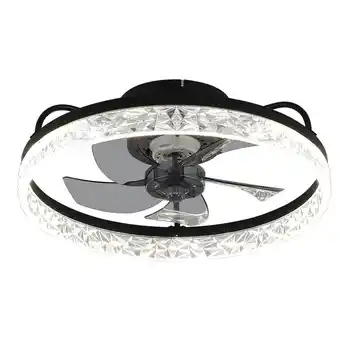 Tesco Living and Home Modern Round Crystal LED Ceiling Fan Light offer