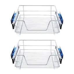 Tesco Living and Home 2Pcs Metal Sliding Pull Out Wire Basket Organizer offer