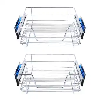 Tesco Living and Home 2Pcs Metal Sliding Pull Out Wire Basket Organizer offer