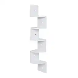 Tesco Living and Home Wooden Quadrant Floating Corner Shelves 5-Tier - White offer