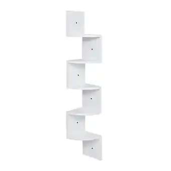 Tesco Living and Home Wooden Quadrant Floating Corner Shelves 5-Tier - White offer