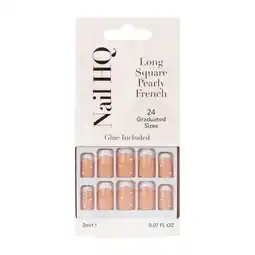 Tesco Nail HQ Long Square Pearly French Nails offer