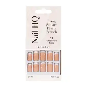 Tesco Nail HQ Long Square Pearly French Nails offer