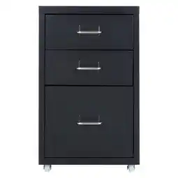 Tesco Living and Home Vertical File Cabinet with Wheels - Black offer