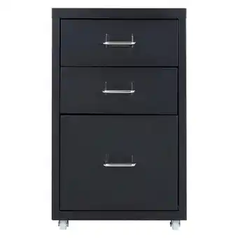 Tesco Living and Home Vertical File Cabinet with Wheels - Black offer