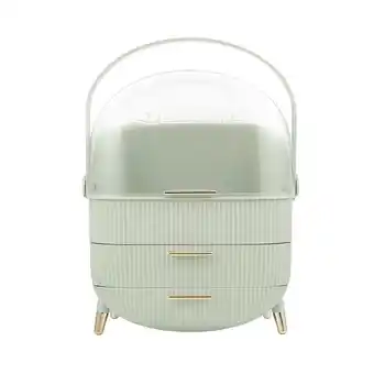 Tesco Living and Home Dustproof Makeup Organizer with Drawers - Mint Green offer