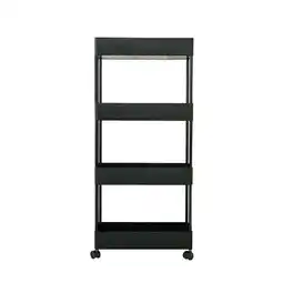 Tesco Living and Home 4 Tiers Shelf Trolley Cart Storage Rack for Kitchen & Bathroom - Black offer